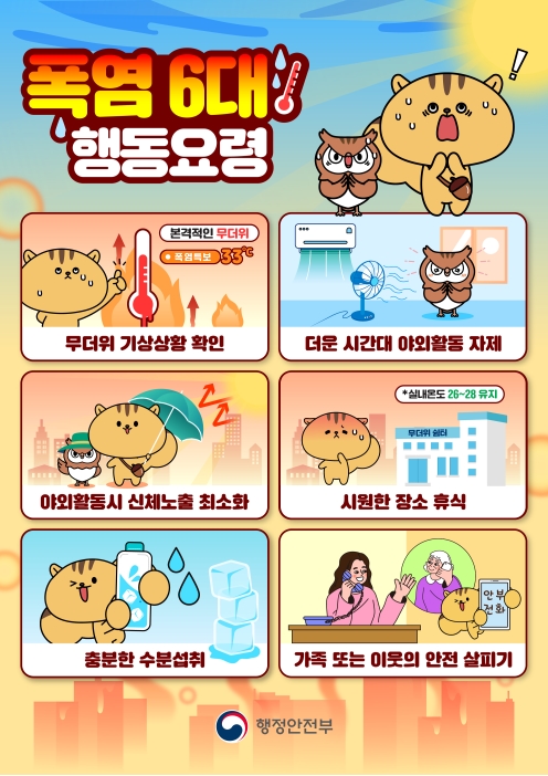 폭염 6대 행동요령 안내의 1번째 이미지